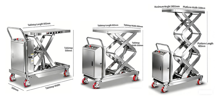 Stainless steel electric lifting platform truck